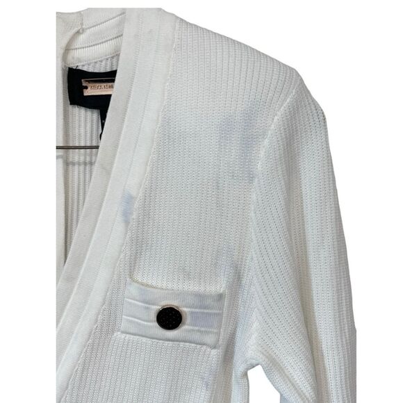 NWT Alexia Admor | Ivory Gemma Knit Long Sleeve Gold Button Stretch Mini Dress S - Picture 6 of 12